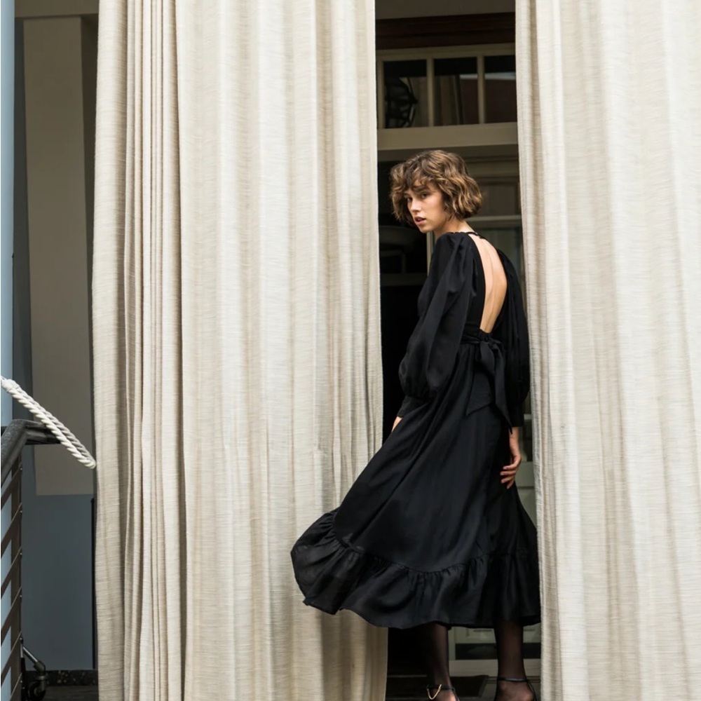 Sabina Musayev Daphna Black Midi Dress XS - Picture 2 of 11